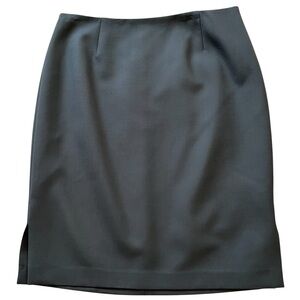 Nina Mclemore Grey Wool Silk Lined Pencil Skirt 10